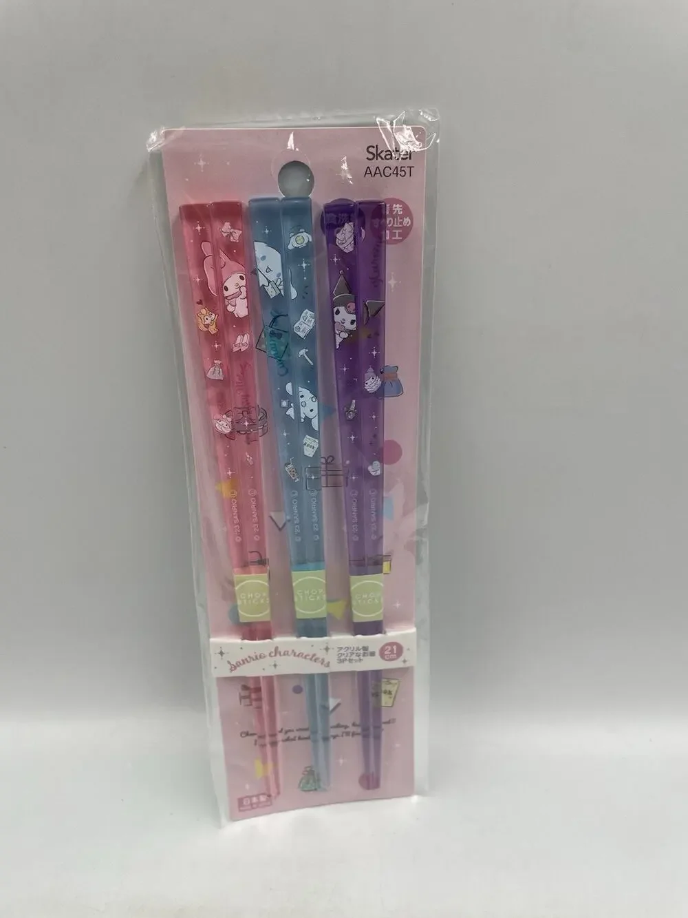Acrylic chopsticks 21cm 3 servings set Adult Sanrio Characters AAC45T-A